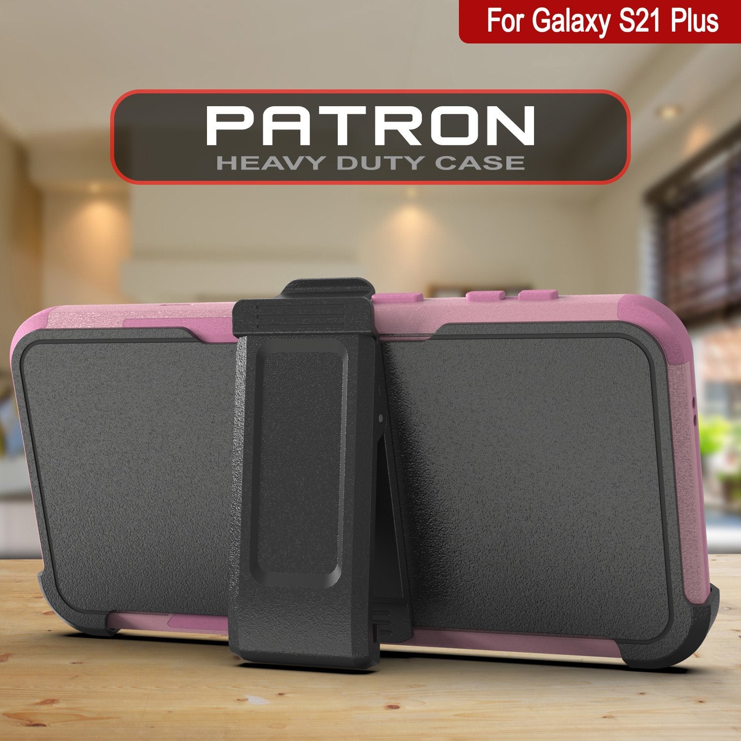 Punkcase for Galaxy S21+ Plus 5G Belt Clip Multilayer Holster Case [Patron Series] [Pink]