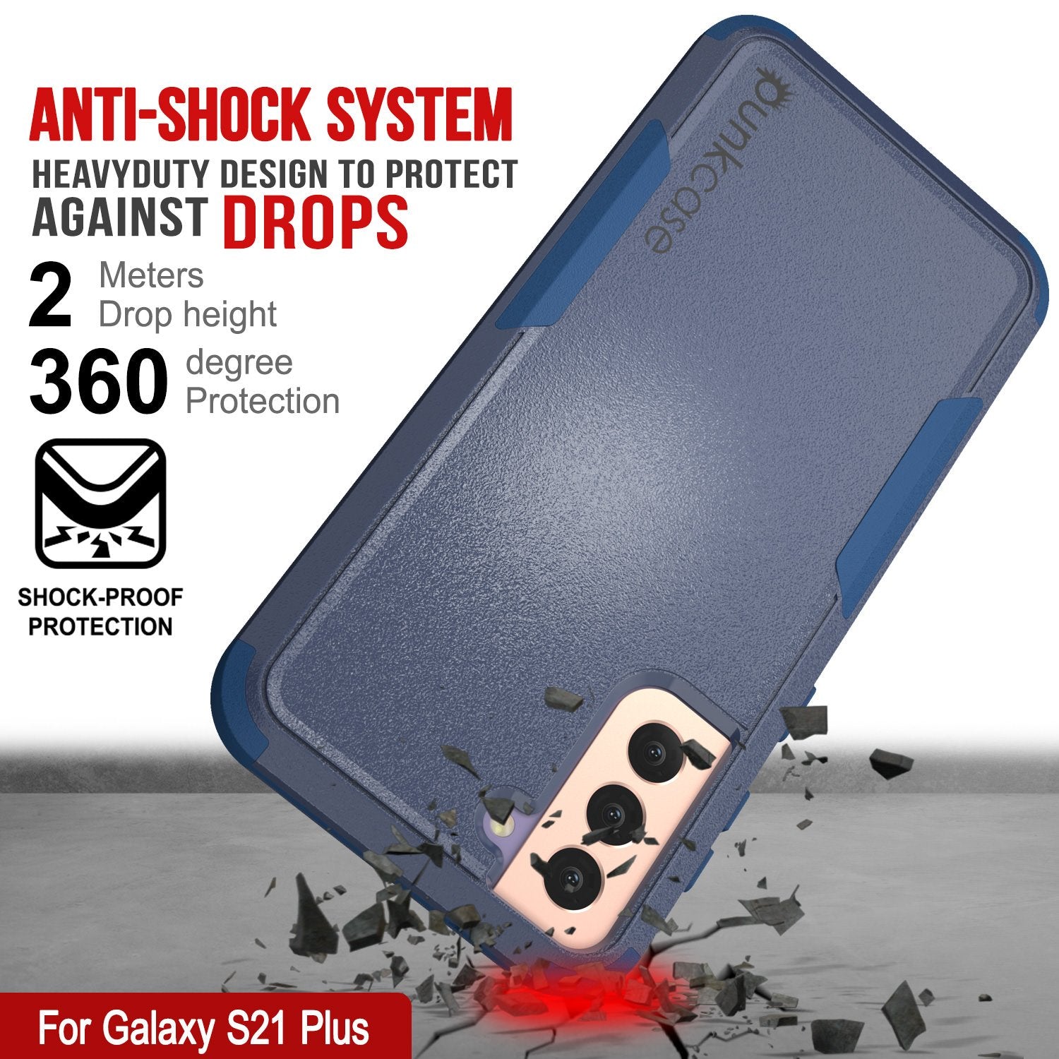 Punkcase for Galaxy S21+ Plus 5G Belt Clip Multilayer Holster Case [Patron Series] [Navy]