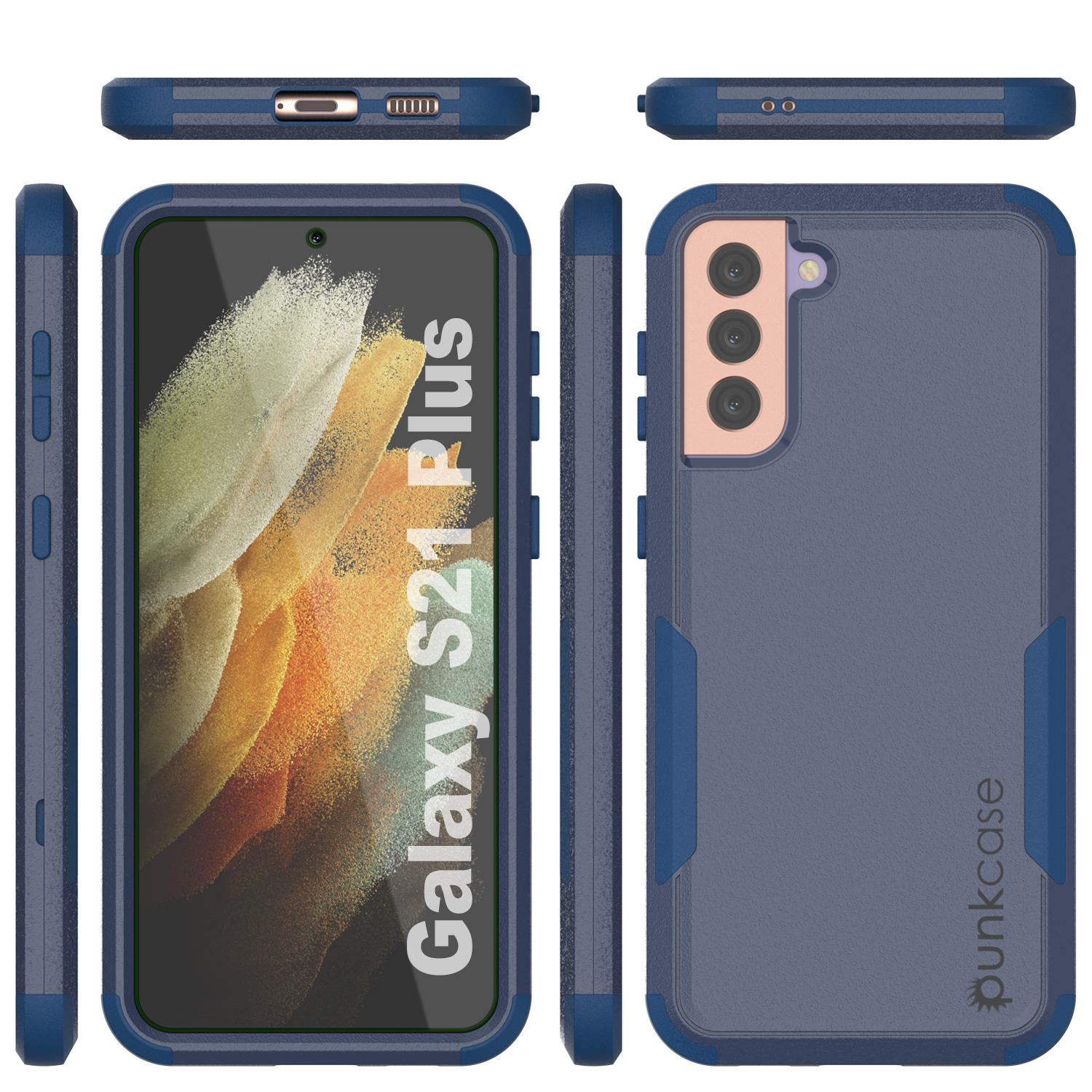 Punkcase for Galaxy S21+ Plus 5G Belt Clip Multilayer Holster Case [Patron Series] [Navy]