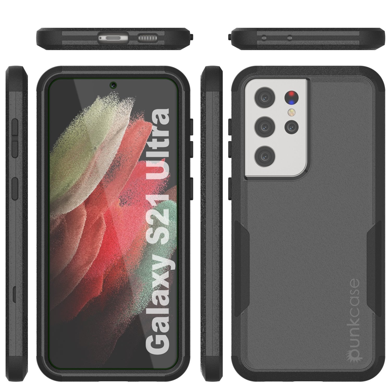 Punkcase for Galaxy S21 Ultra 5G Belt Clip Multilayer Holster Case [Patron Series] [Black]