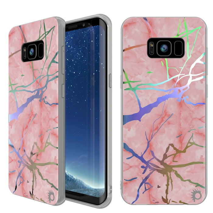 Punkcase Galaxy S8 Marble Case, Protective Full Body Cover W/PunkShield Screen Protector (Rose Mirage) (Color in image: Rose Mirage)