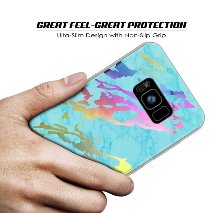 Punkcase Galaxy S8 Marble Case, Protective Full Body Cover W/PunkShield Screen Protector (Teal Onyx) (Color in image: Rose Mirage)