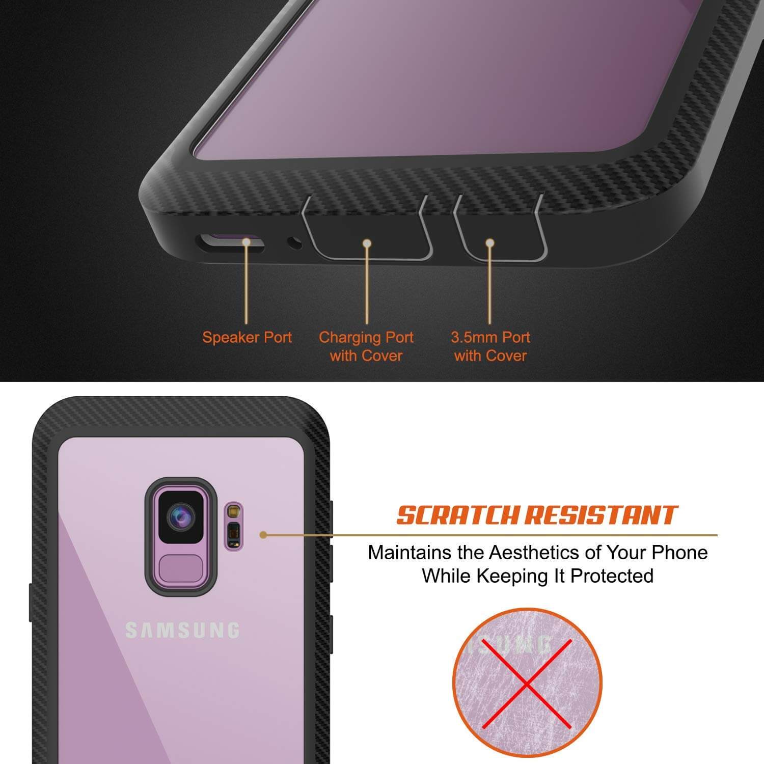 PunkCase Galaxy S21 Case, [Spartan Series] Clear Rugged Heavy Duty Cover W/Built in Screen Protector [Black]