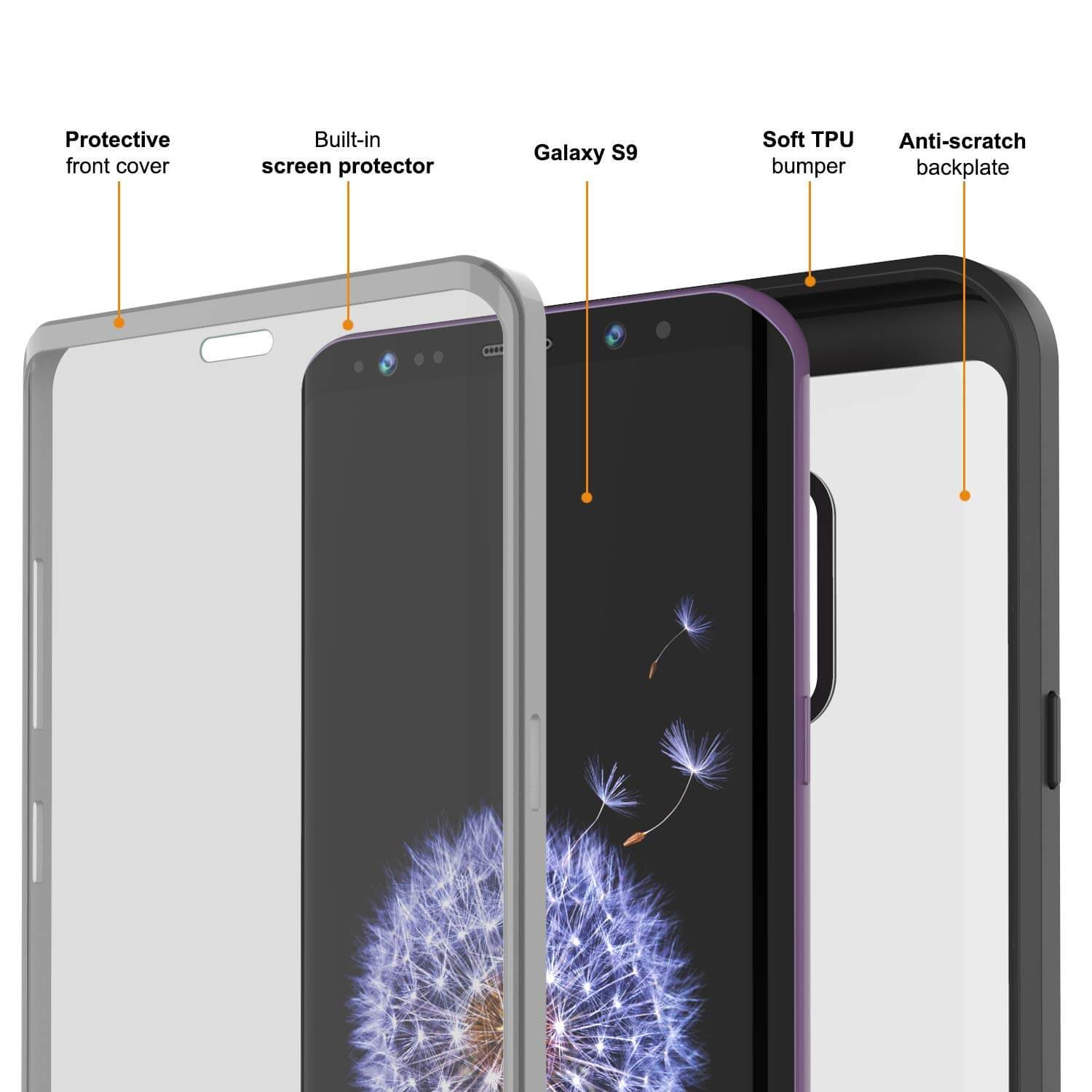 PunkCase Galaxy S21 Case, [Spartan Series] Clear Rugged Heavy Duty Cover W/Built in Screen Protector [Black]