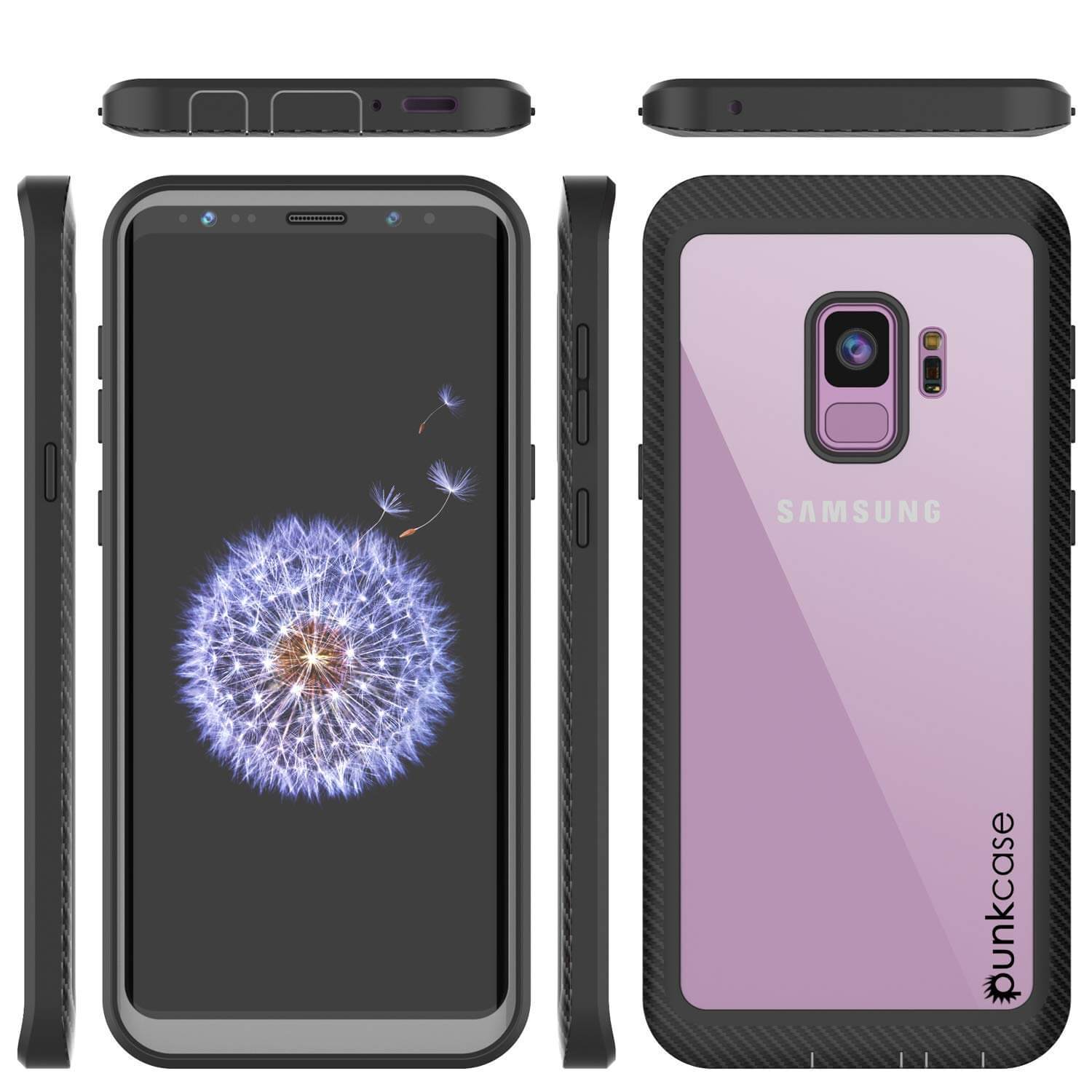PunkCase Galaxy S21 Case, [Spartan Series] Clear Rugged Heavy Duty Cover W/Built in Screen Protector [Black]