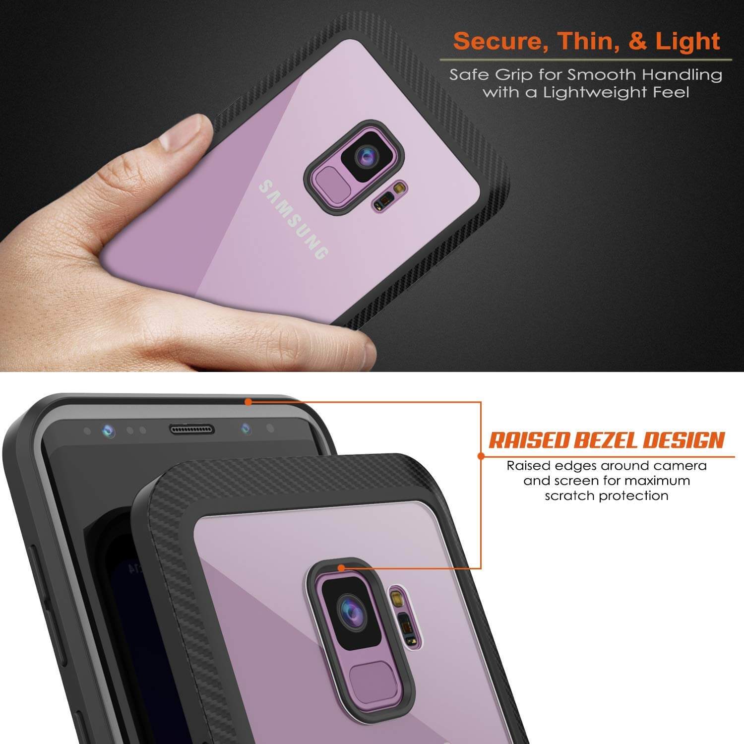 PunkCase Galaxy S21 Case, [Spartan Series] Clear Rugged Heavy Duty Cover W/Built in Screen Protector [Black]