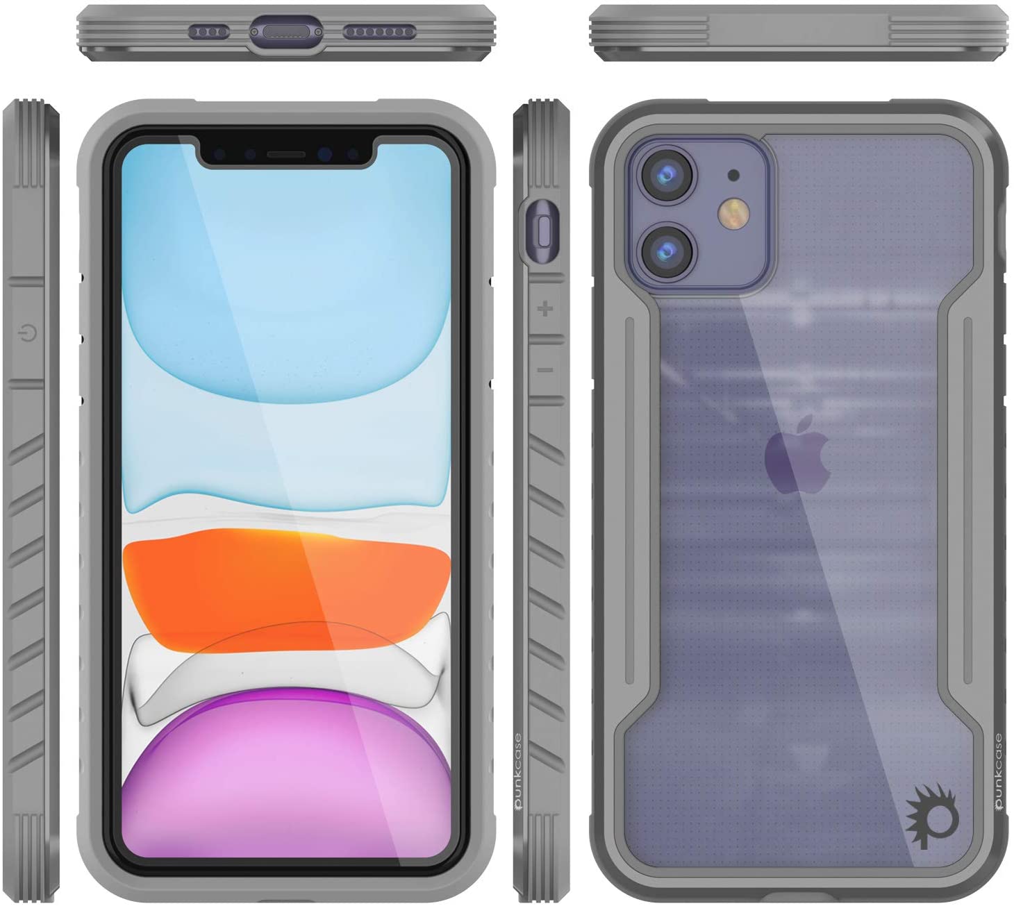 Punkcase iPhone 12 ravenger Case Protective Military Grade Multilayer Cover [Grey] 