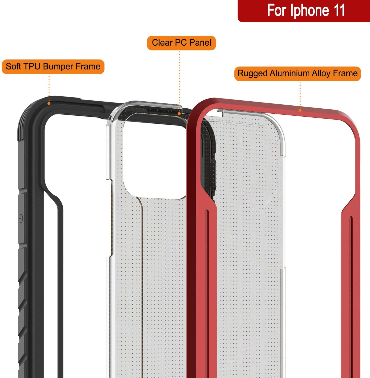 Punkcase iPhone 12 ravenger Case Protective Military Grade Multilayer Cover [Red] (Color in image: Rainbow)