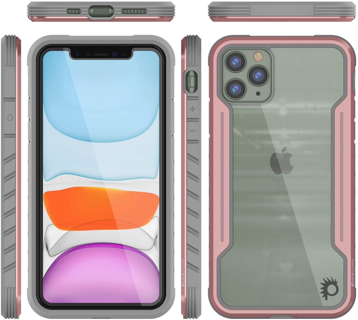 Punkcase iPhone 12 Pro ravenger Case Protective Military Grade Multilayer Cover [Rose-Gold] 