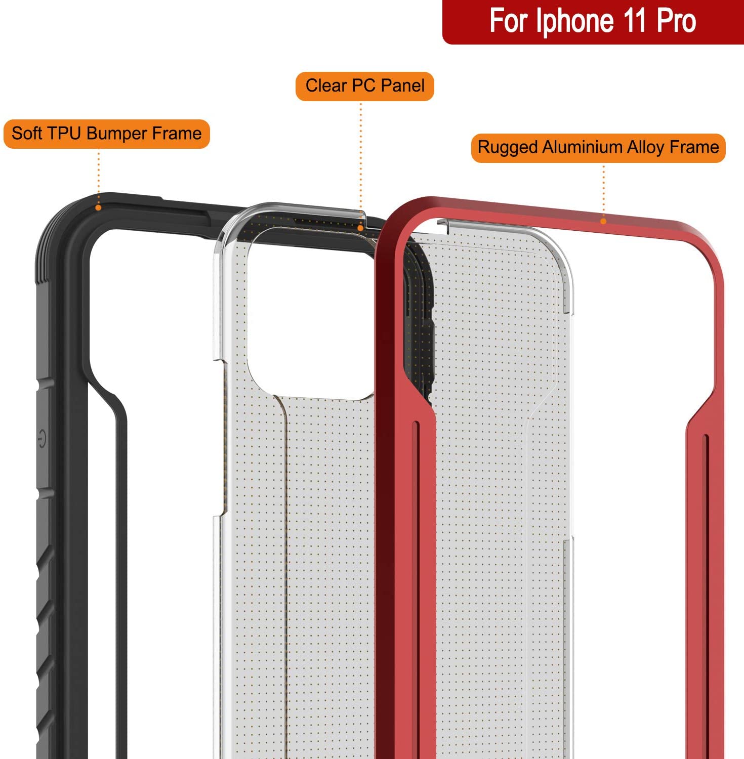 Punkcase iPhone 12 Pro ravenger Case Protective Military Grade Multilayer Cover [Red] (Color in image: Rainbow)