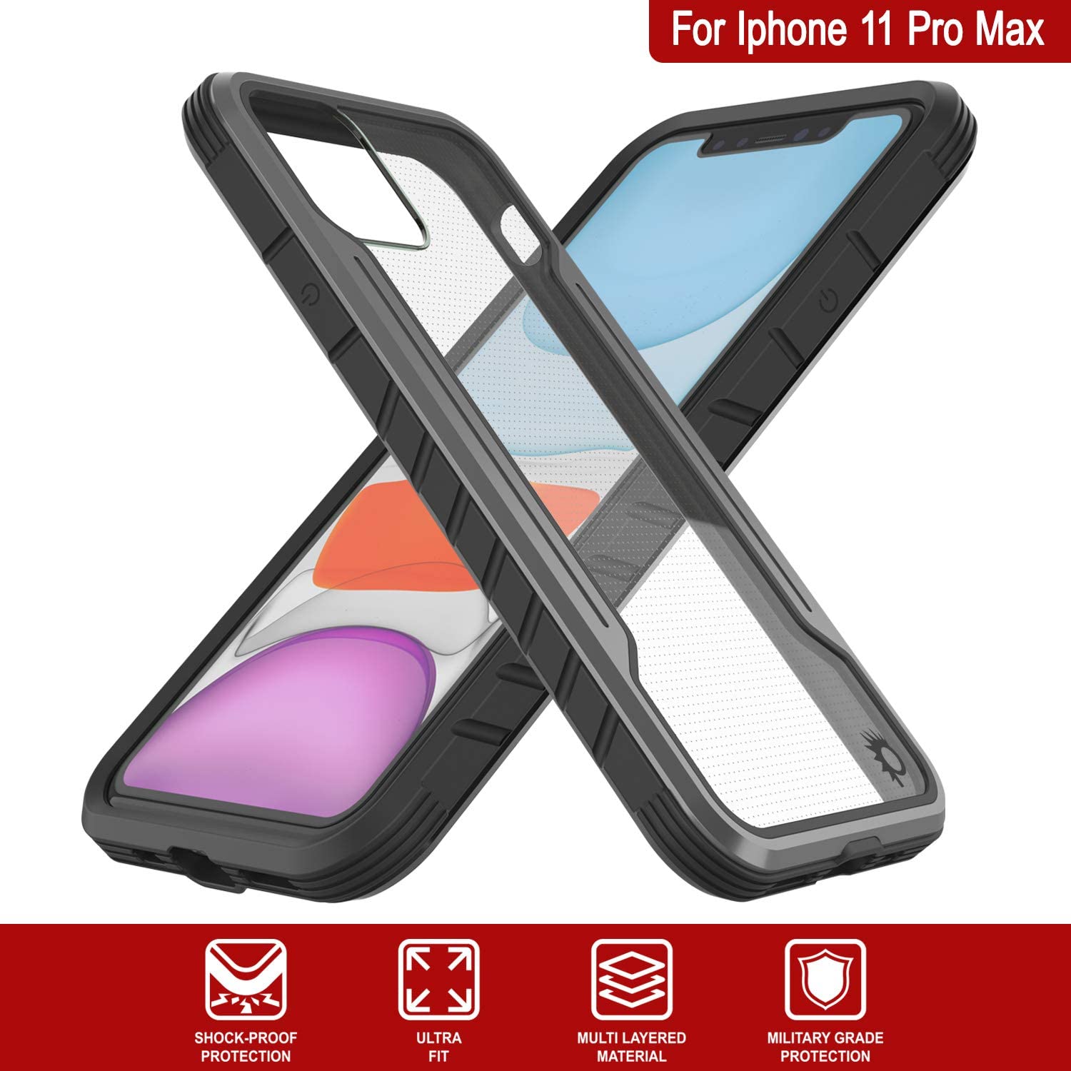 Punkcase iPhone 12 Pro Max ravenger Case Protective Military Grade Multilayer Cover [Grey-Black] (Color in image: Rose-Gold)