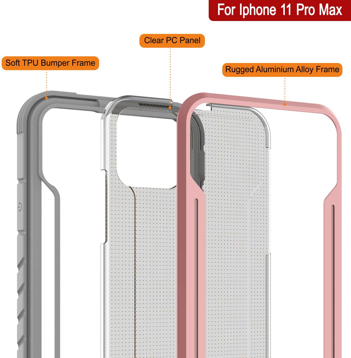 Punkcase iPhone 12 Pro Max ravenger Case Protective Military Grade Multilayer Cover [Rose-Gold] (Color in image: Rainbow)