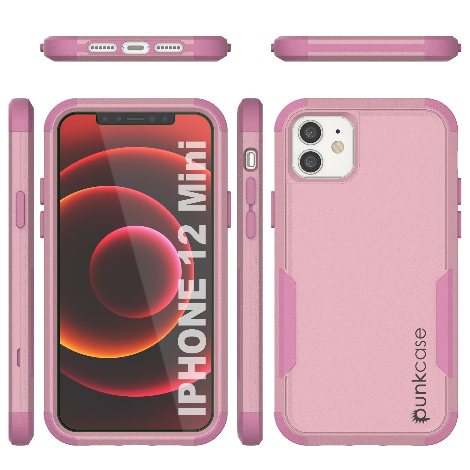Punkcase for iPhone 12 Mini Belt Clip Multilayer Holster Case [Patron Series] [Pink]
