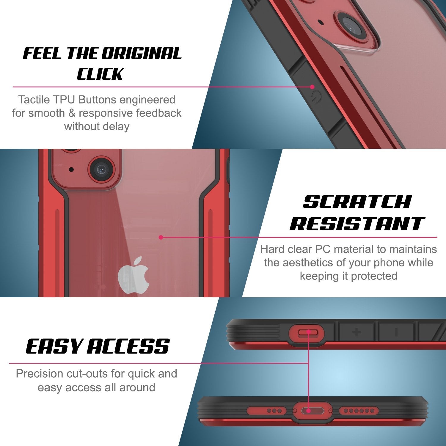 Punkcase iPhone 13 Mini ravenger Case Protective Military Grade Multilayer Cover [Rose-Gold]