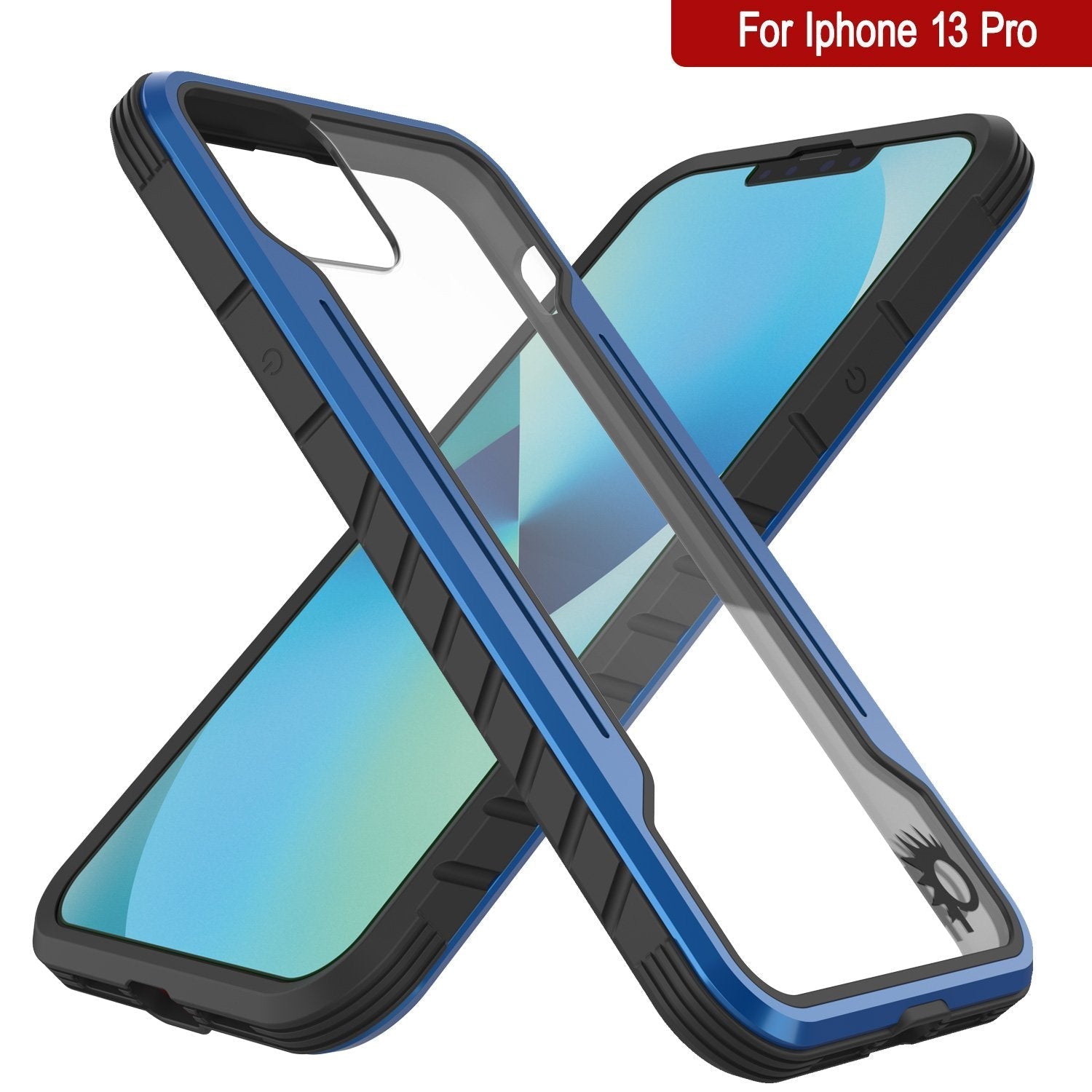 Punkcase iPhone 13 Pro ravenger Case Protective Military Grade Multilayer Cover [Navy Blue]