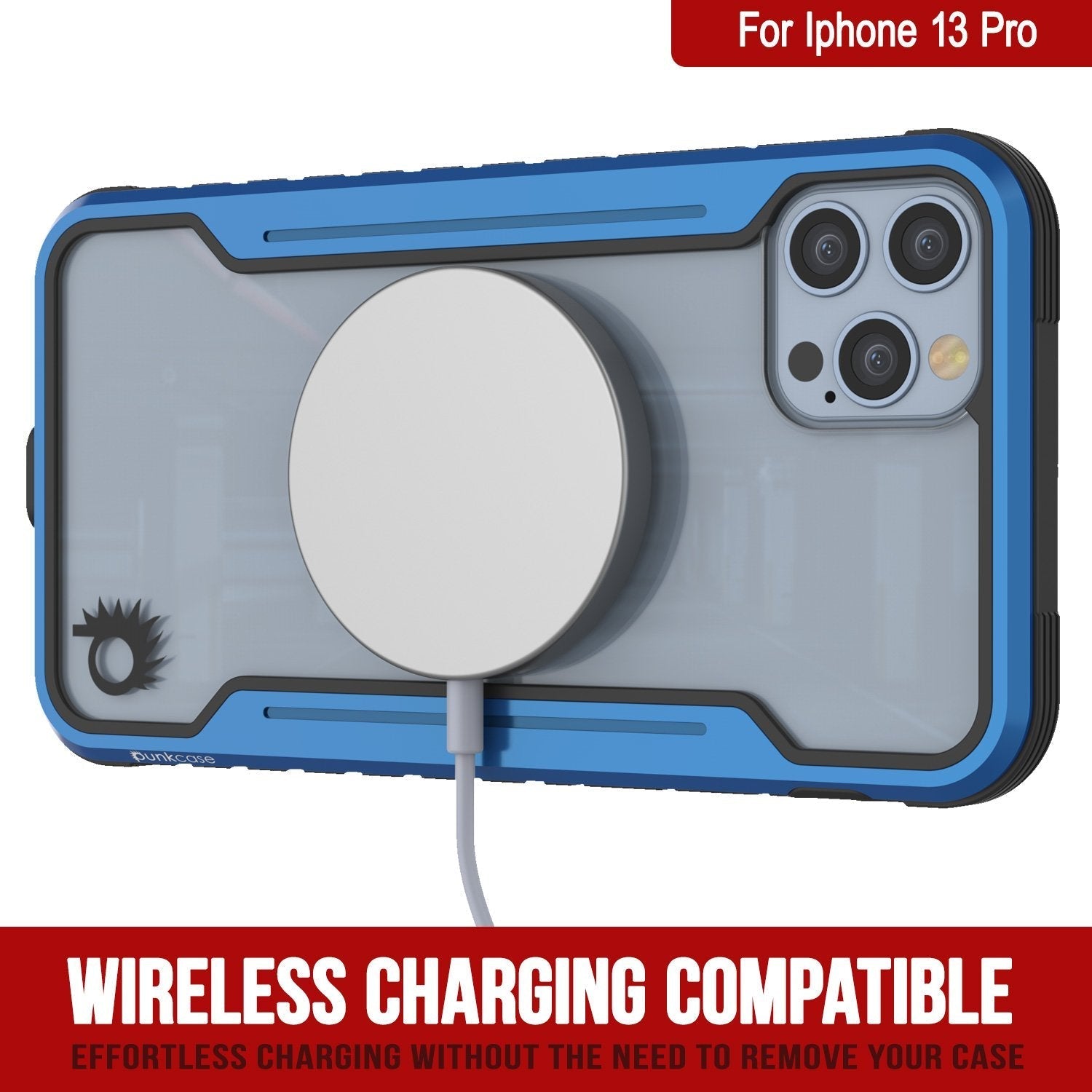 Punkcase iPhone 13 Pro ravenger Case Protective Military Grade Multilayer Cover [Navy Blue]