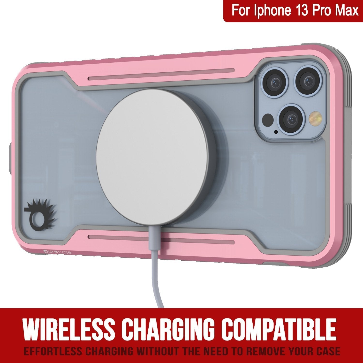 Punkcase iPhone 13 Pro Max ravenger Case Protective Military Grade Multilayer Cover [Rose-Gold]