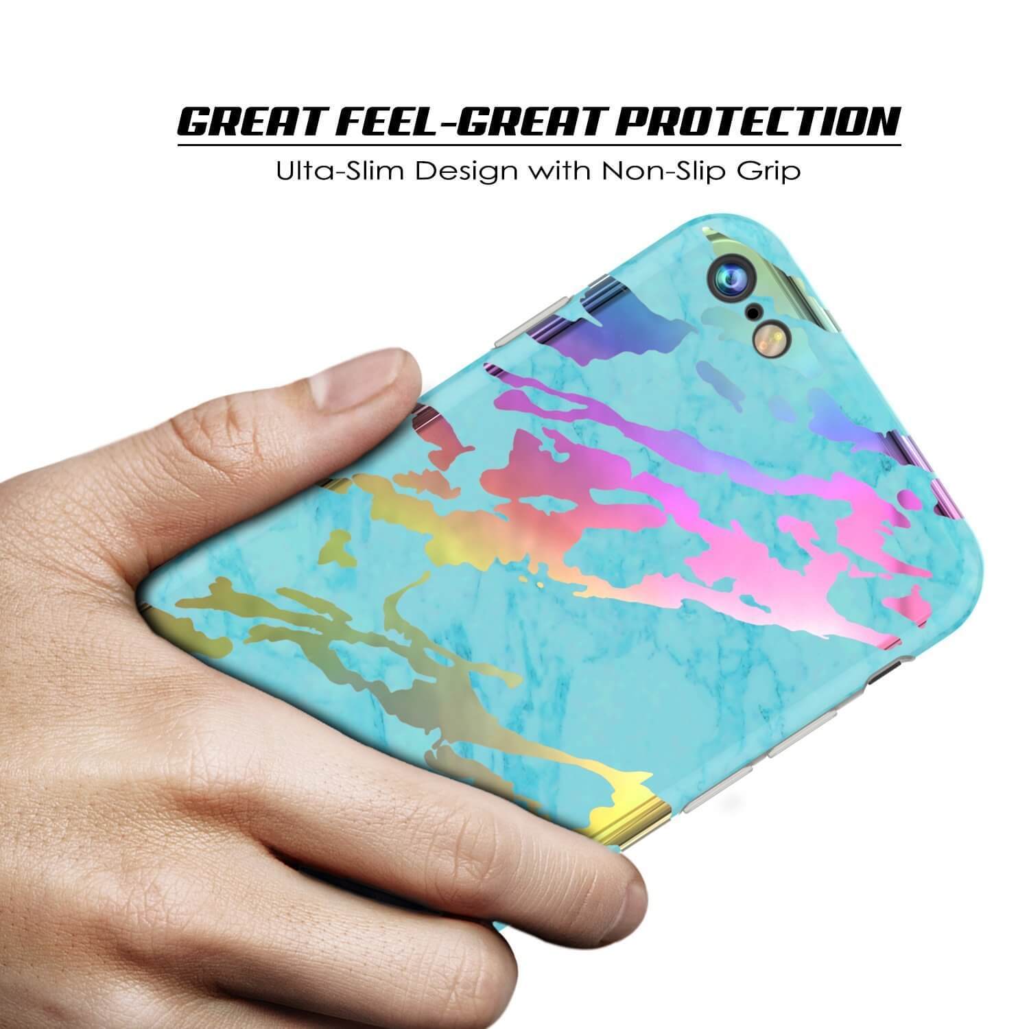 Punkcase iPhone 8 / 7 Marble Case, Protective Full Body Cover W/9H Tempered Glass Screen Protector (Teal Onyx) (Color in image: Rose Mirage)