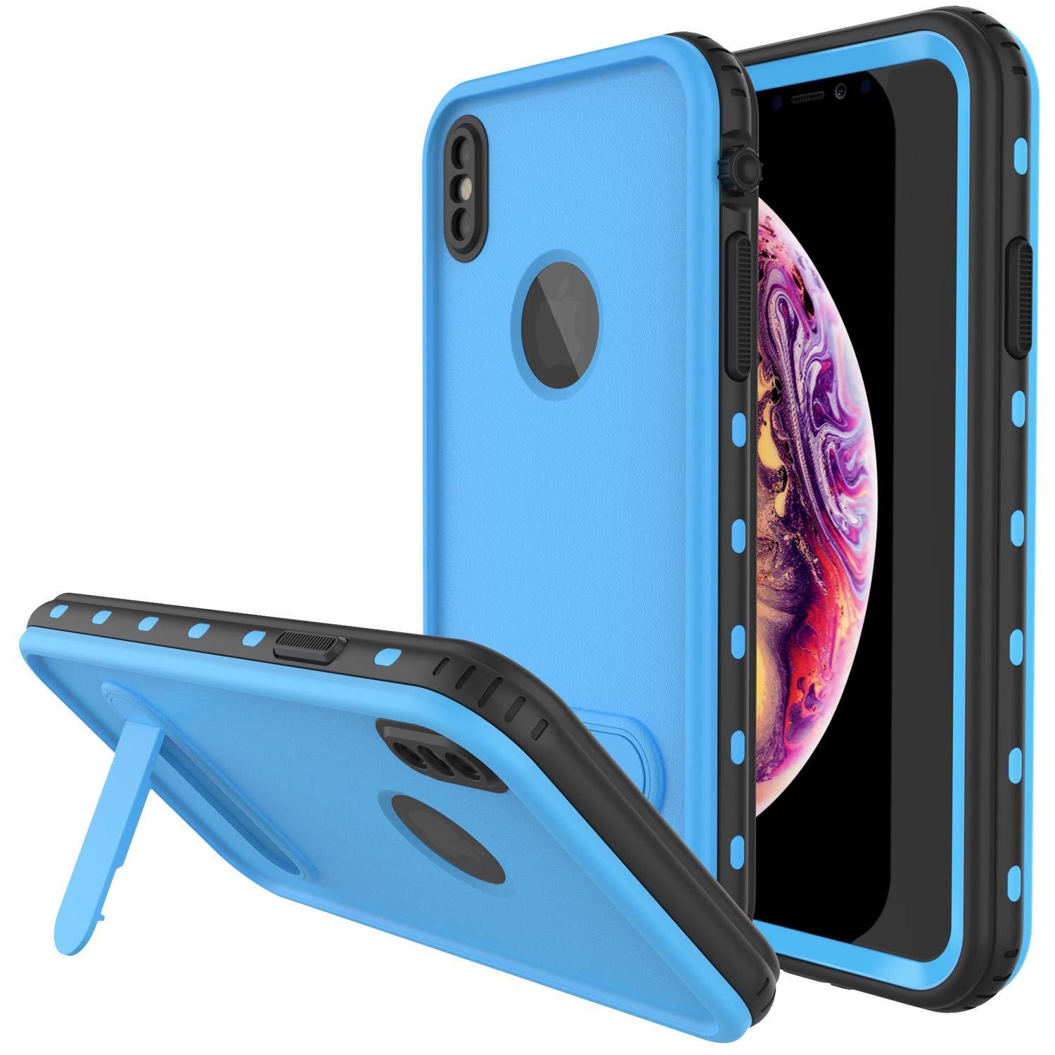 iPhone XR Waterproof Case, Punkcase [KickStud Series] Armor Cover [Light-Blue] (Color in image: Light Blue)