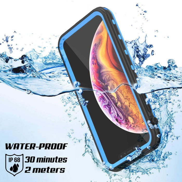 iPhone XR Waterproof Case, Punkcase [KickStud Series] Armor Cover [Light-Blue] (Color in image: Green)