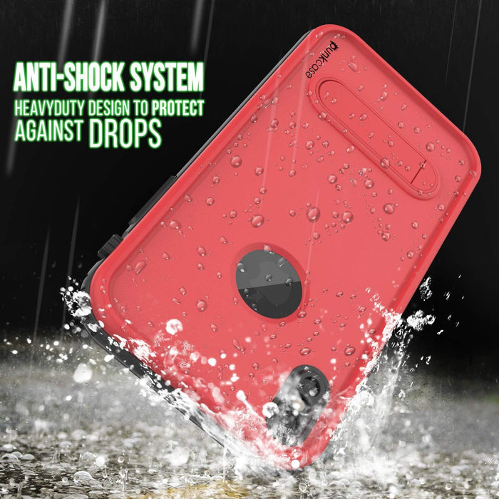 iPhone XR Waterproof Case, Punkcase [KickStud Series] Armor Cover [Red] (Color in image: Pink)