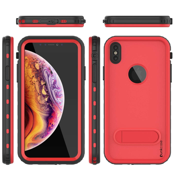 iPhone XR Waterproof Case, Punkcase [KickStud Series] Armor Cover [Red] (Color in image: Light Green)