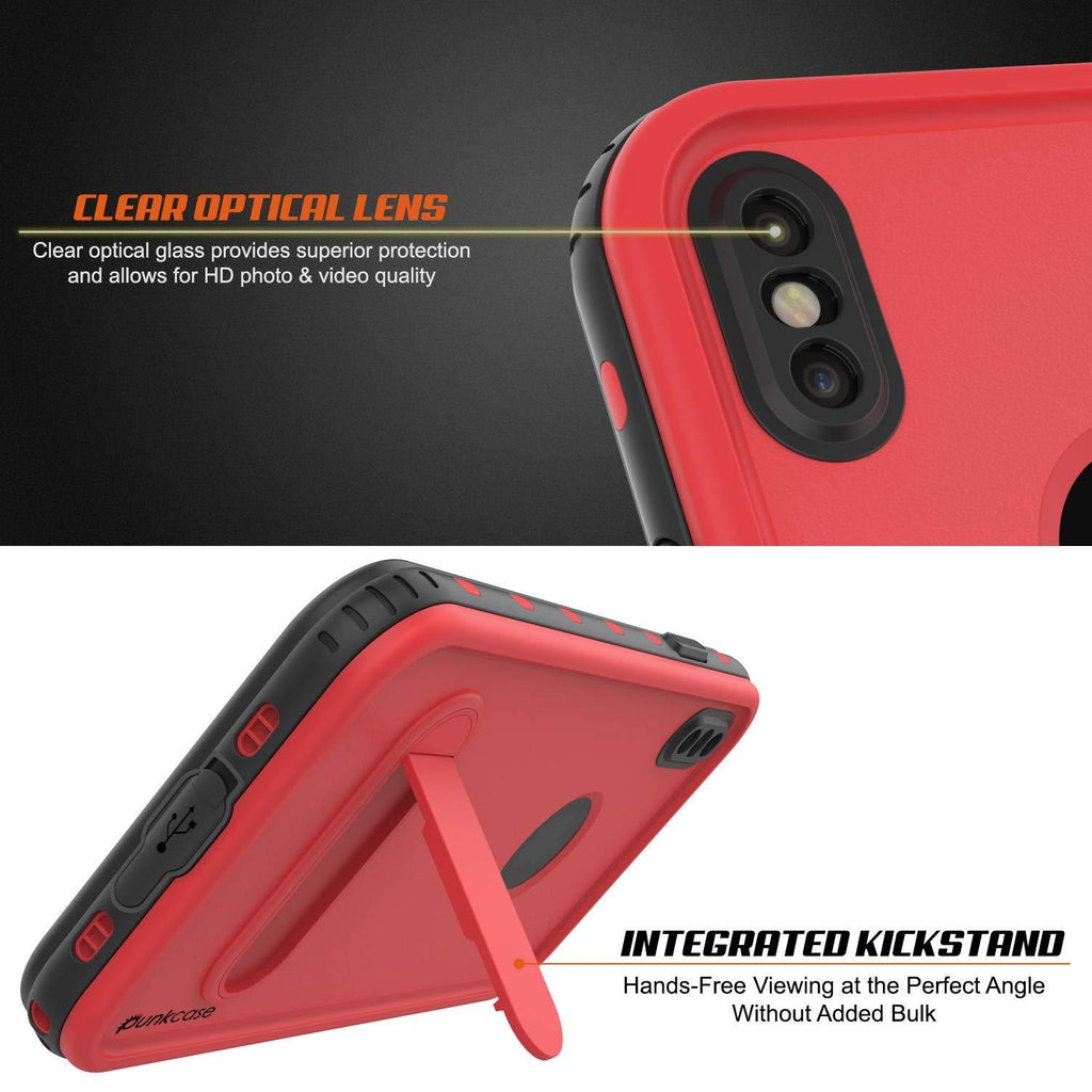 iPhone XR Waterproof Case, Punkcase [KickStud Series] Armor Cover [Red] (Color in image: Teal)