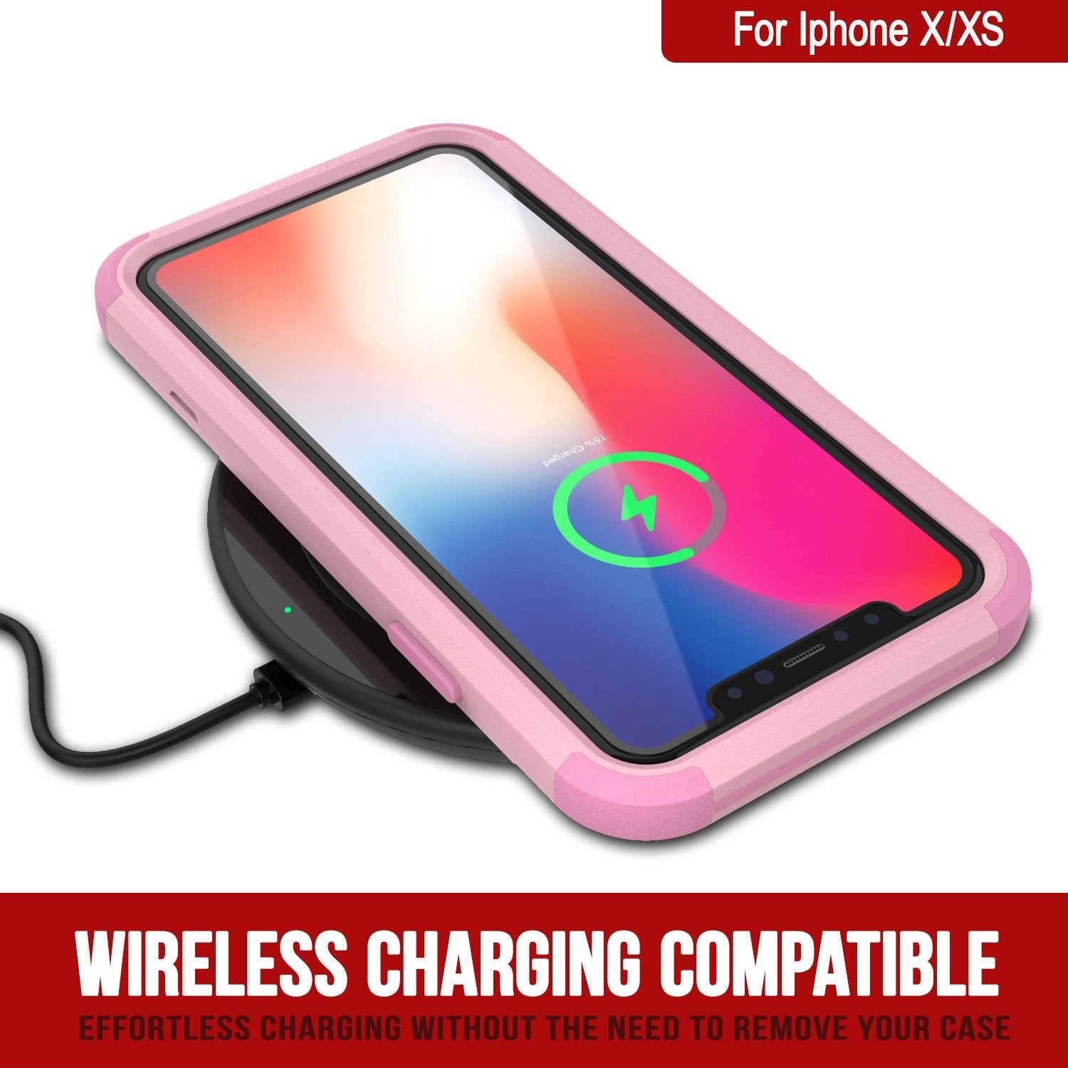 Punkcase for iPhone XS Belt Clip Multilayer Holster Case [Patron Series] [Pink] 