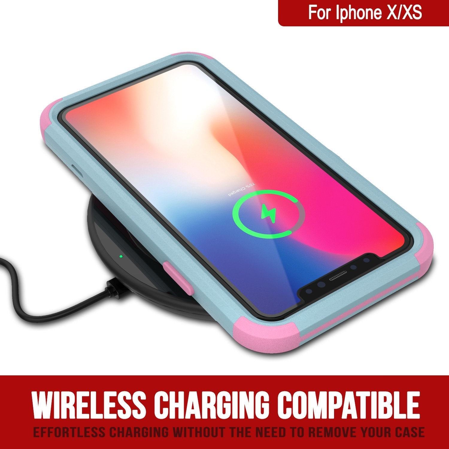 Punkcase for iPhone X Belt Clip Multilayer Holster Case [Patron Series] [Mint-Pink] 