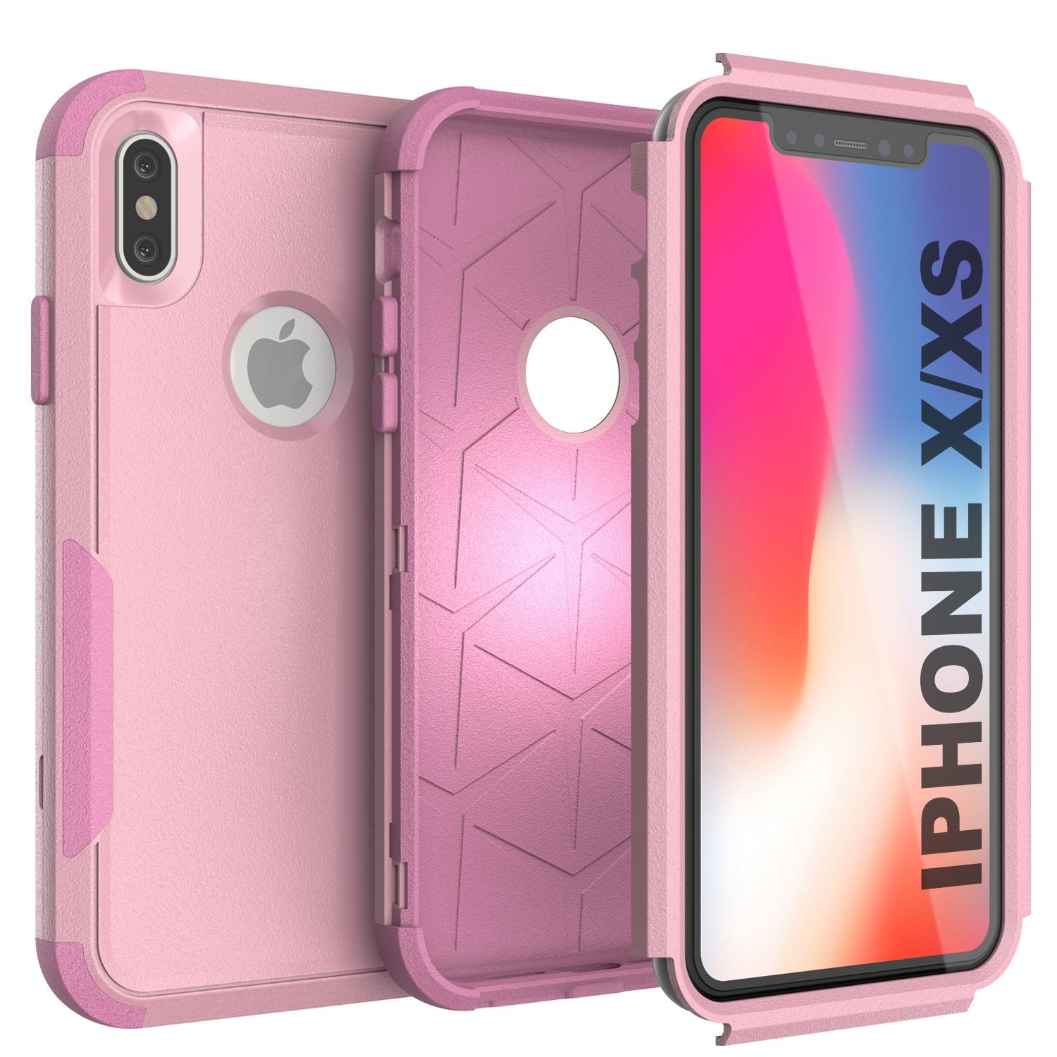Punkcase for iPhone XS Belt Clip Multilayer Holster Case [Patron Series] [Pink] 