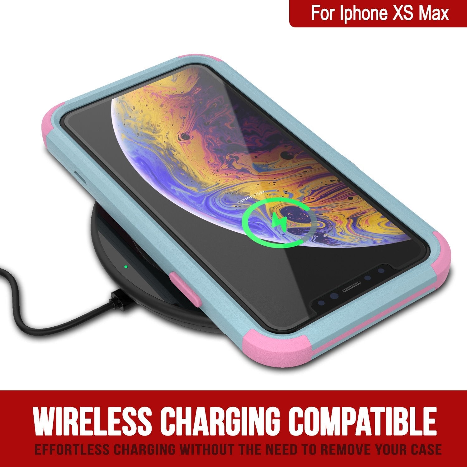 Punkcase for iPhone XS Max Belt Clip Multilayer Holster Case [Patron Series] [Mint-Pink] 