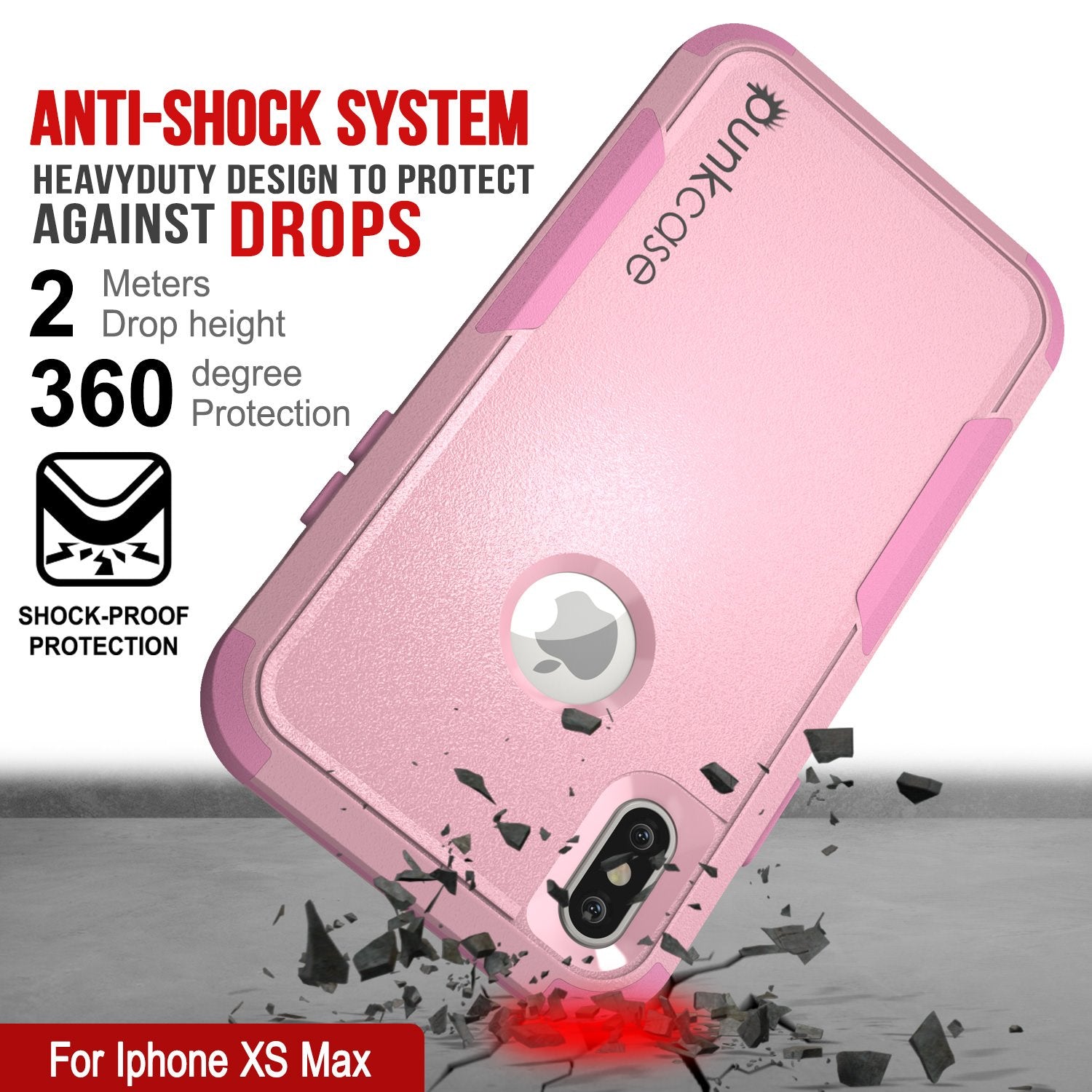 Punkcase for iPhone XS Max Belt Clip Multilayer Holster Case [Patron Series] [Pink] (Color in image: Navy)