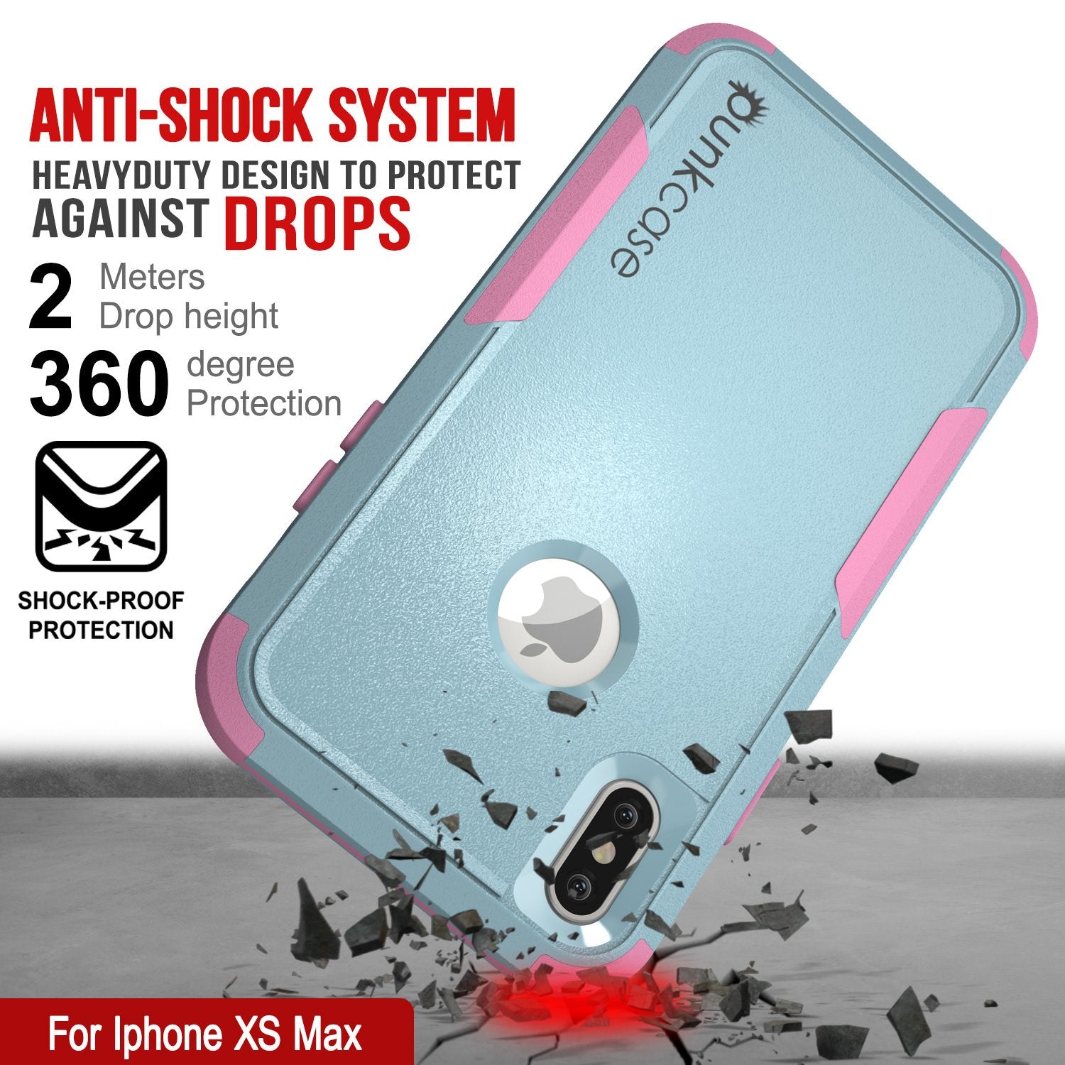 Punkcase for iPhone XS Max Belt Clip Multilayer Holster Case [Patron Series] [Mint-Pink] (Color in image: Mint)