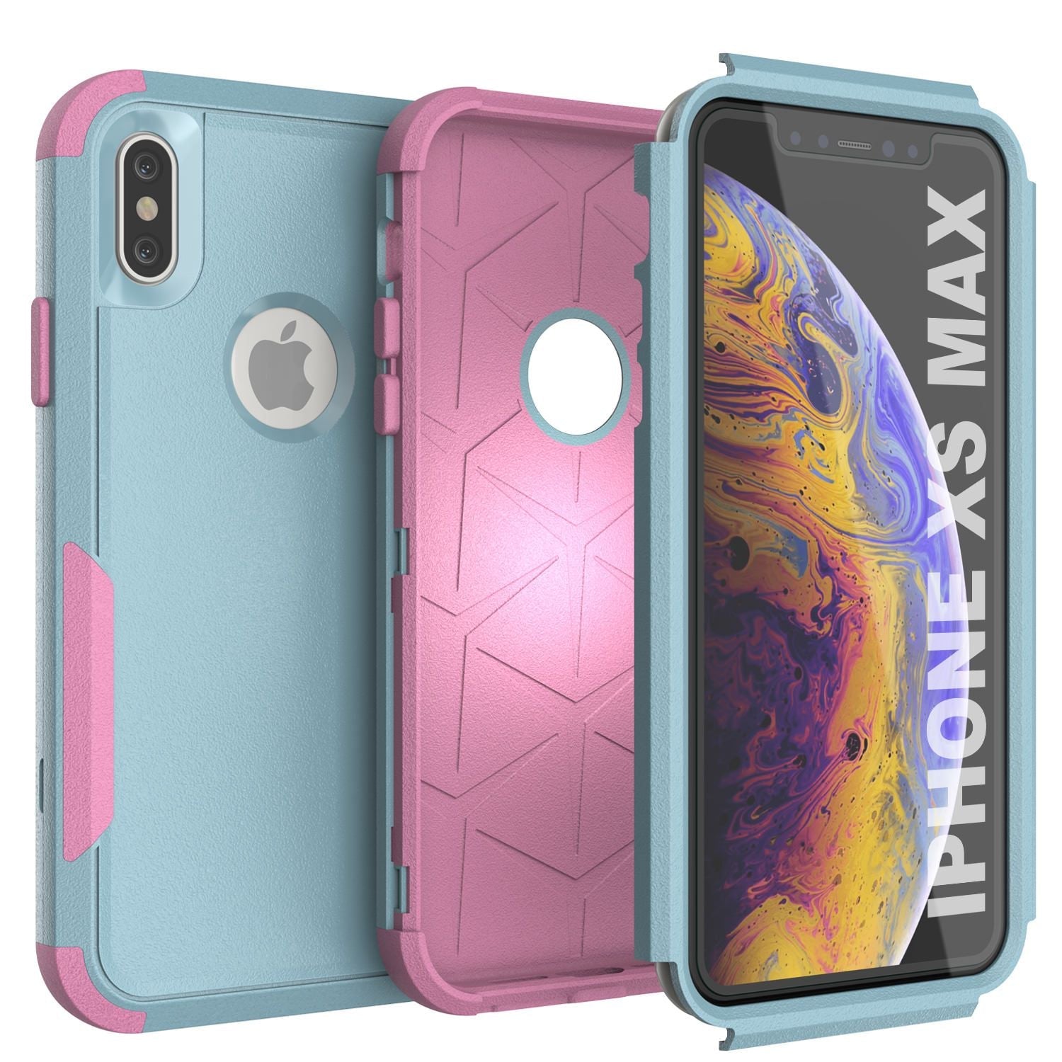 Punkcase for iPhone XS Max Belt Clip Multilayer Holster Case [Patron Series] [Mint-Pink] 
