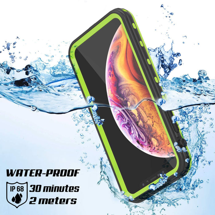 iPhone XS Max Waterproof Case, Punkcase [KickStud Series] Armor Cover [Light-Green] (Color in image: Black)