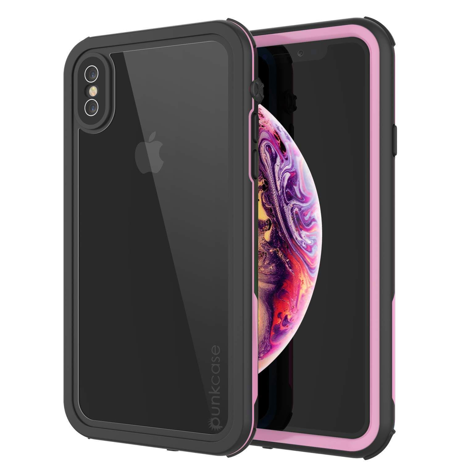 iPhone XS Max Waterproof IP68 Case, Punkcase [pink] [Rapture Series]  W/Built in Screen Protector