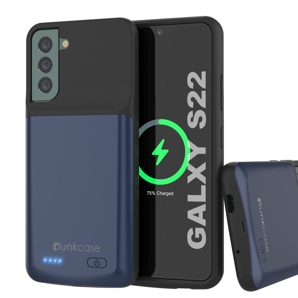 PunkJuice S22 Battery Case Blue - Portable Charging Power Juice Bank with 4700mAh (Color in image: Blue)