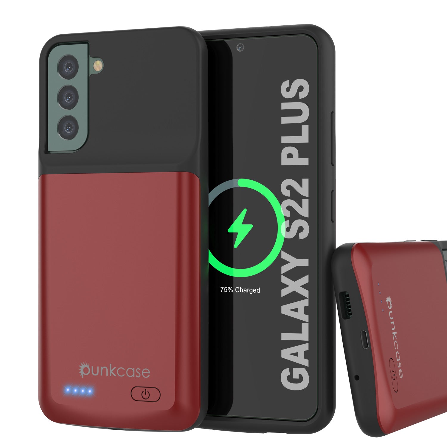 PunkJuice S22+ Plus Battery Case Red - Portable Charging Power Juice Bank with 4800mAh