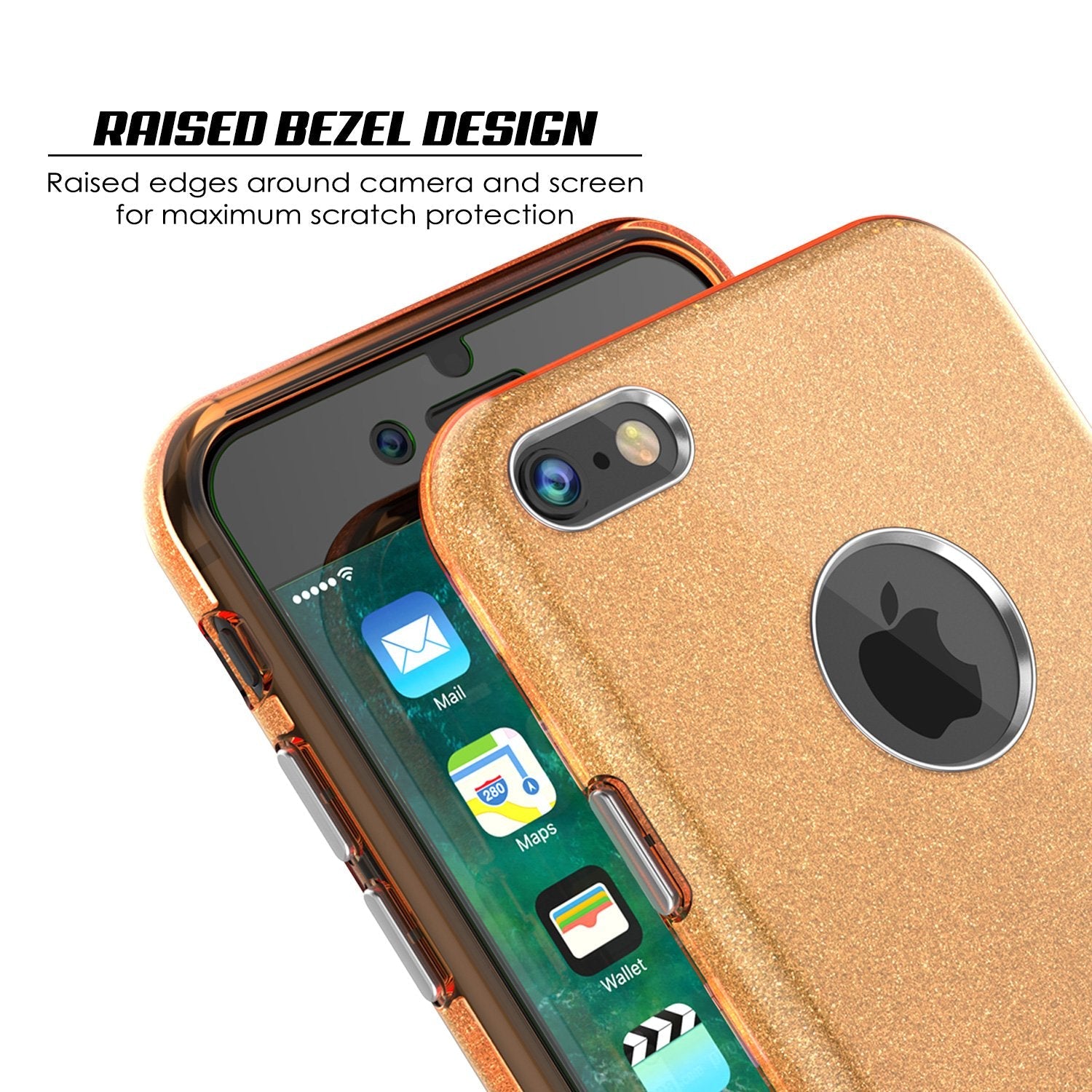 iPhone 8 Case, Punkcase Galactic 2.0 Series Ultra Slim Protective Armor TPU Cover [Gold] 