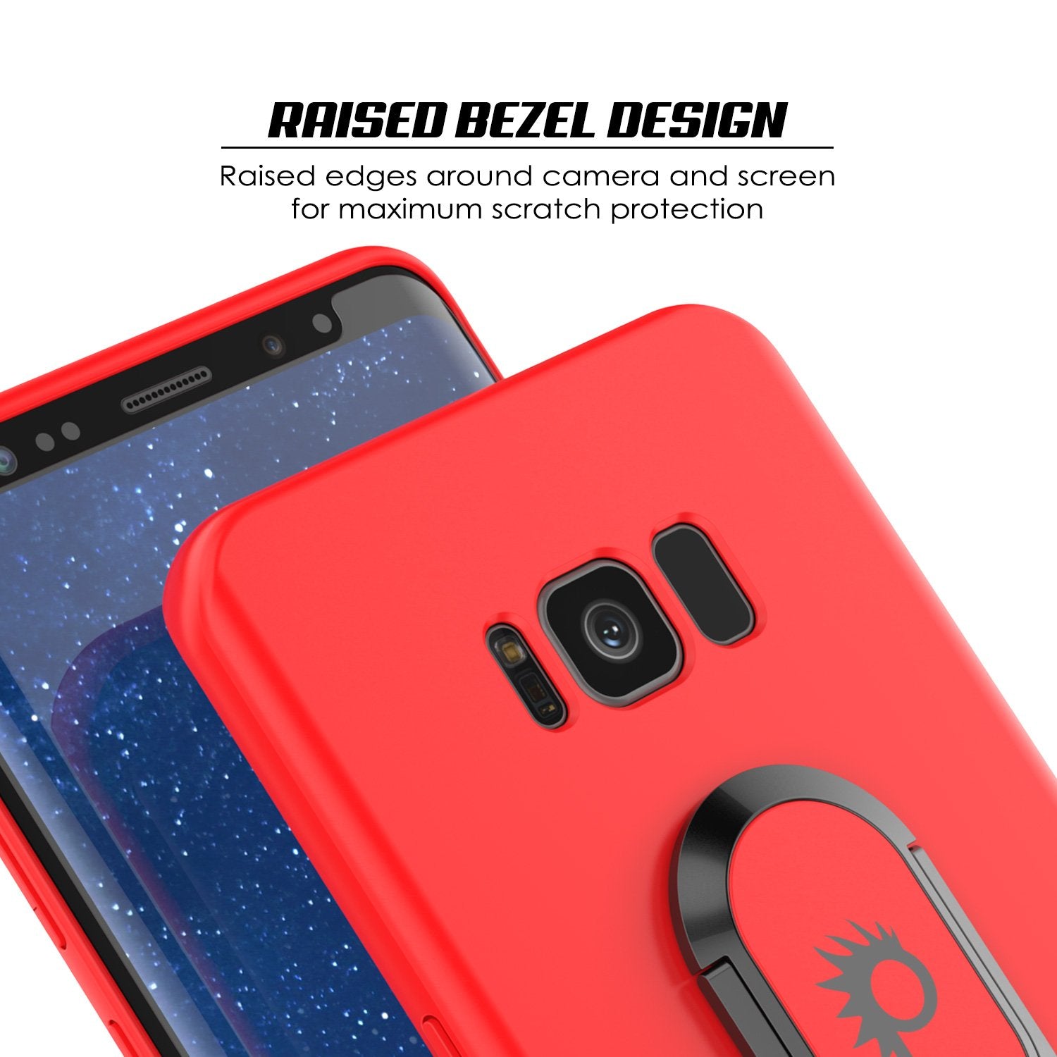 Galaxy S8 Case, Punkcase Magnetix Protective TPU Cover W/ Kickstand, Screen Protector [Red]