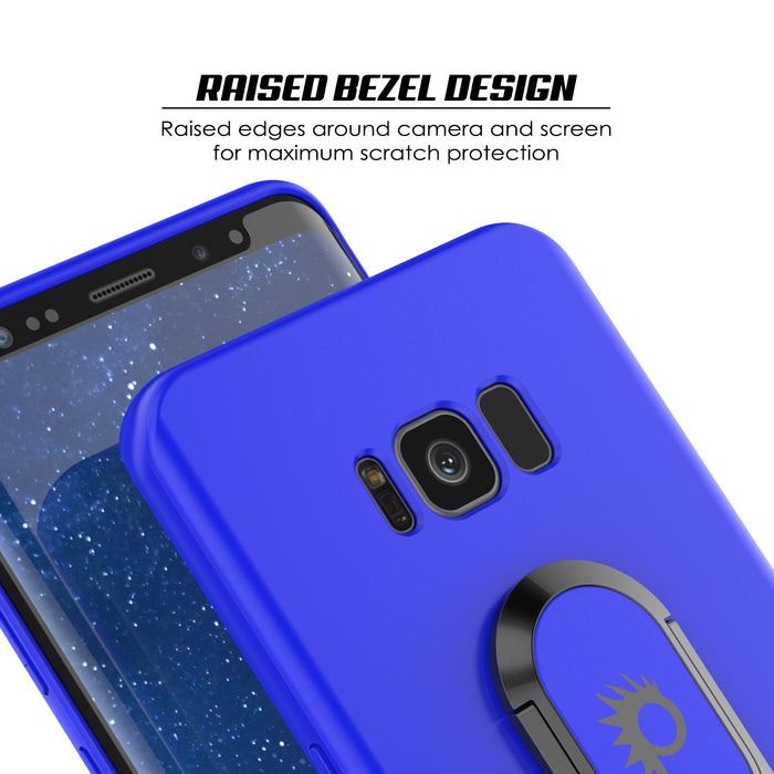 Galaxy S8 PLUS, Punkcase Magnetix Protective TPU Cover W/ Kickstand, Screen Protector [Blue]