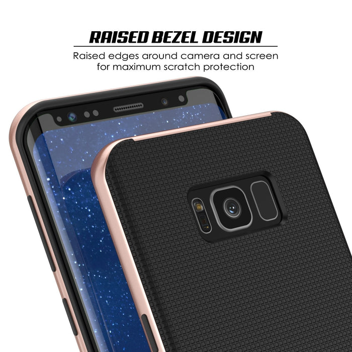 Galaxy S8 PLUS Case, PunkCase [Stealth Series] Hybrid 3-Piece Shockproof Dual Layer Cover [Non-Slip] [Soft TPU + PC Bumper] with PUNKSHIELD Screen Protector for Samsung S8+ [Rose Gold] (Color in image: Grey)