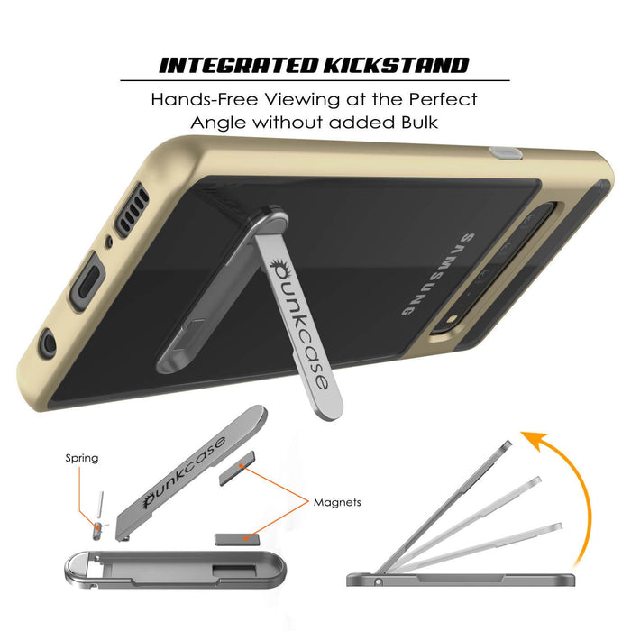 Galaxy S10 5G Case, PUNKcase [LUCID 3.0 Series] [Slim Fit] Armor Cover w/ Integrated Screen Protector [Gold]