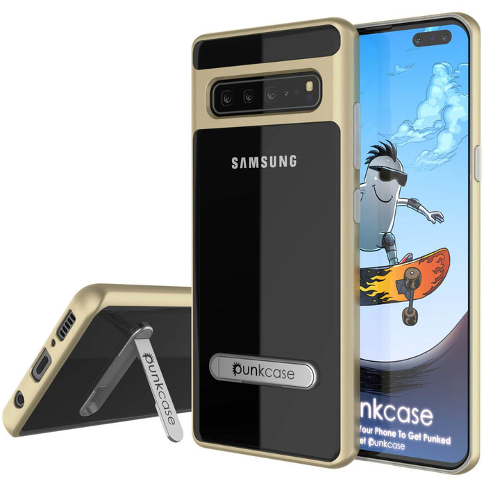 Galaxy S10 5G Case, PUNKcase [LUCID 3.0 Series] [Slim Fit] Armor Cover w/ Integrated Screen Protector [Gold]