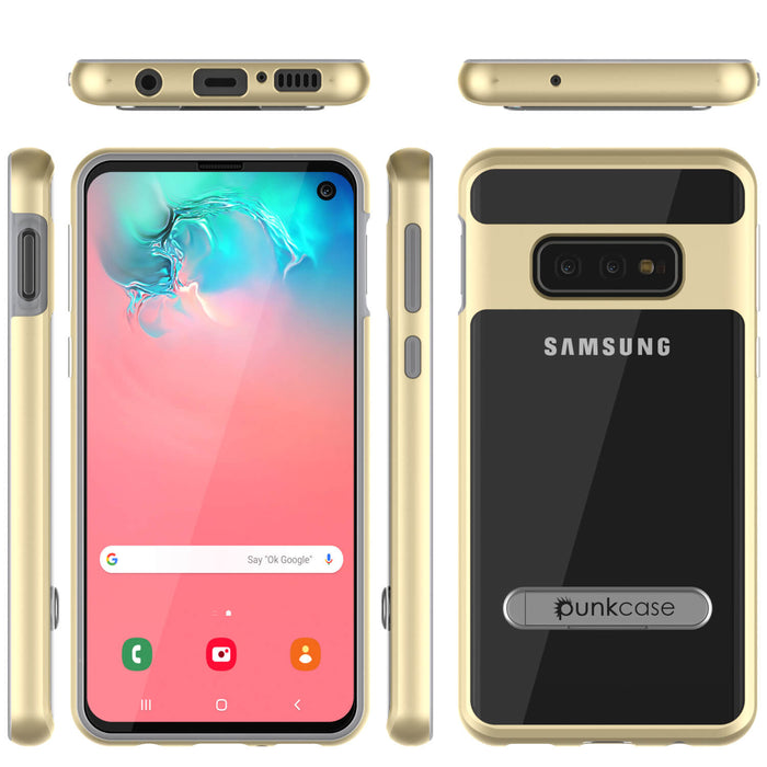 Galaxy S10e Case, PUNKcase [LUCID 3.0 Series] [Slim Fit] Armor Cover w/ Integrated Screen Protector [Gold] (Color in image: Silver)