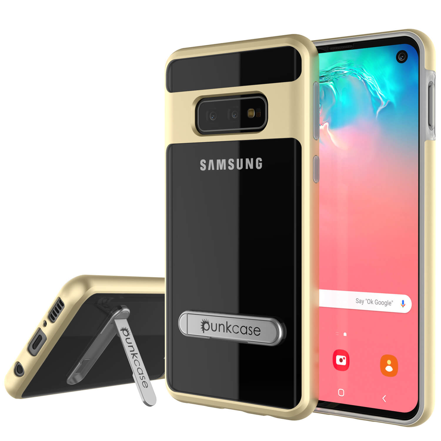 Galaxy S10e Case, PUNKcase [LUCID 3.0 Series] [Slim Fit] Armor Cover w/ Integrated Screen Protector [Gold] (Color in image: Gold)