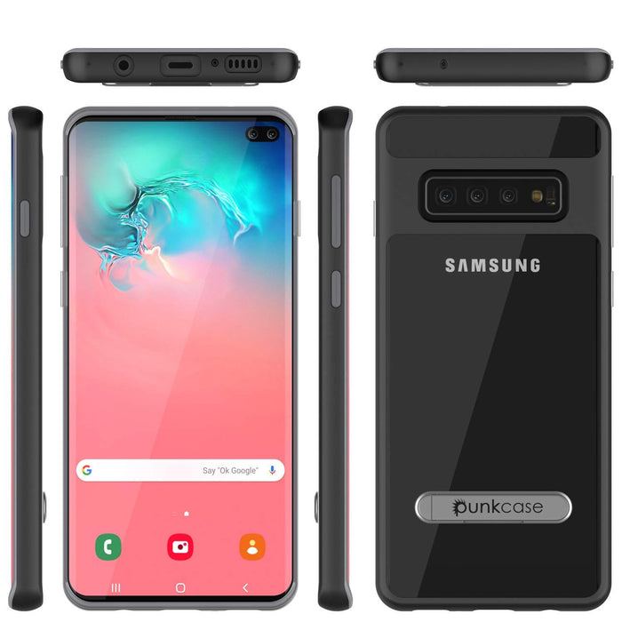 Galaxy S10 Case, PUNKcase [LUCID 3.0 Series] [Slim Fit] [Clear Back] Armor Cover w/ Integrated Screen Protector [Black]