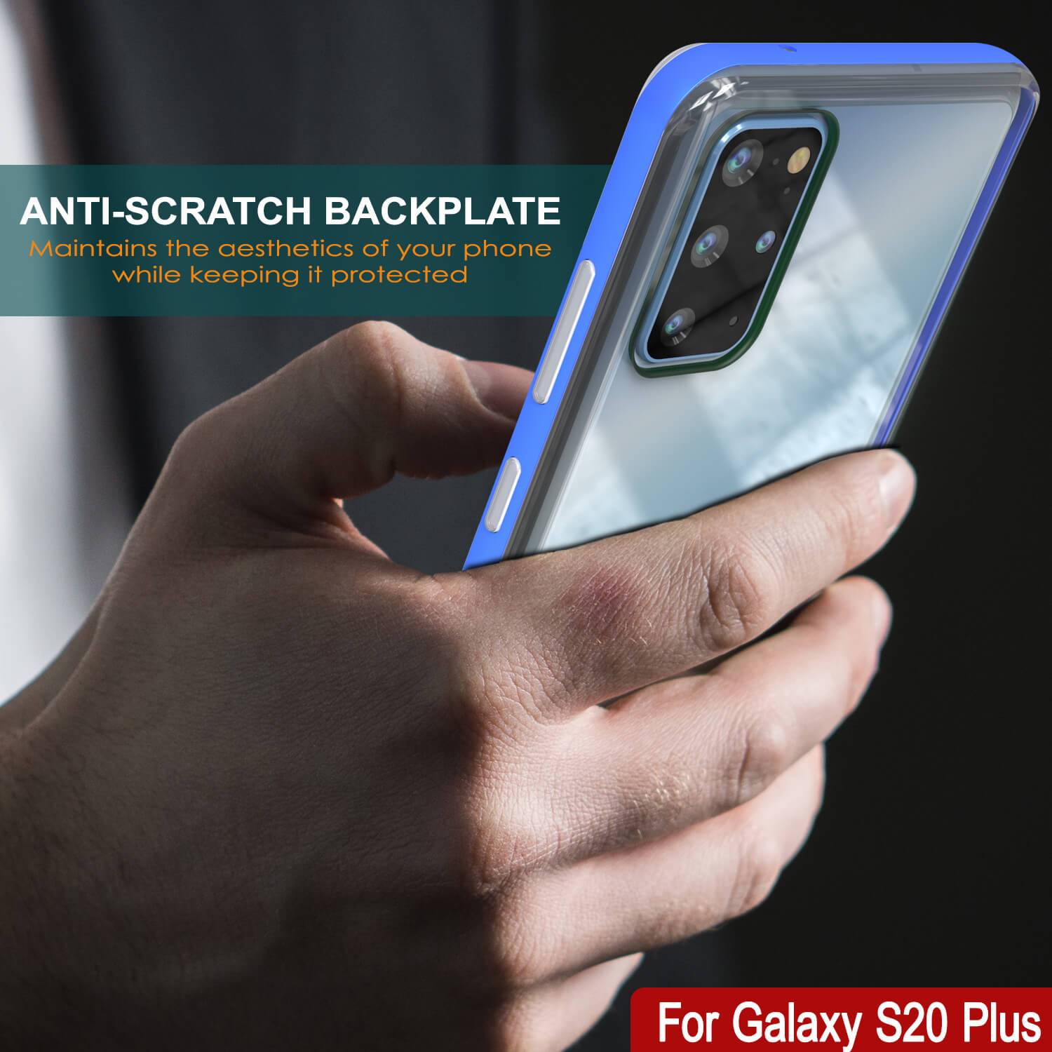 Galaxy S20+ Plus Case, PUNKcase [LUCID 3.0 Series] [Slim Fit] Armor Cover w/ Integrated Screen Protector [Blue] (Color in image: Black)