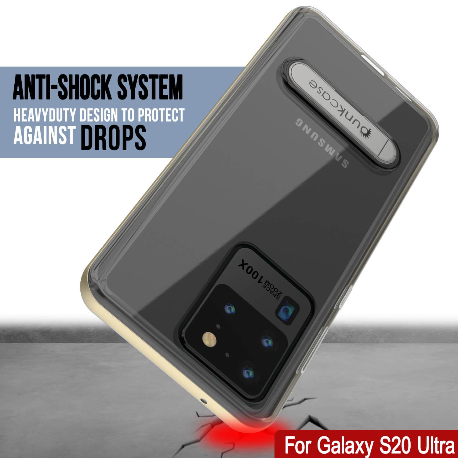 Galaxy S20 Ultra Case, PUNKcase [LUCID 3.0 Series] [Slim Fit] Armor Cover w/ Integrated Screen Protector [Gold] (Color in image: Blue)