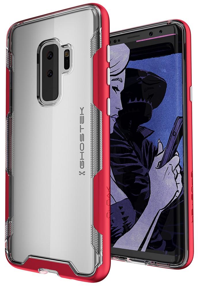 Galaxy S9+ Plus Clear Protective Case | Cloak 3 Series [Red]